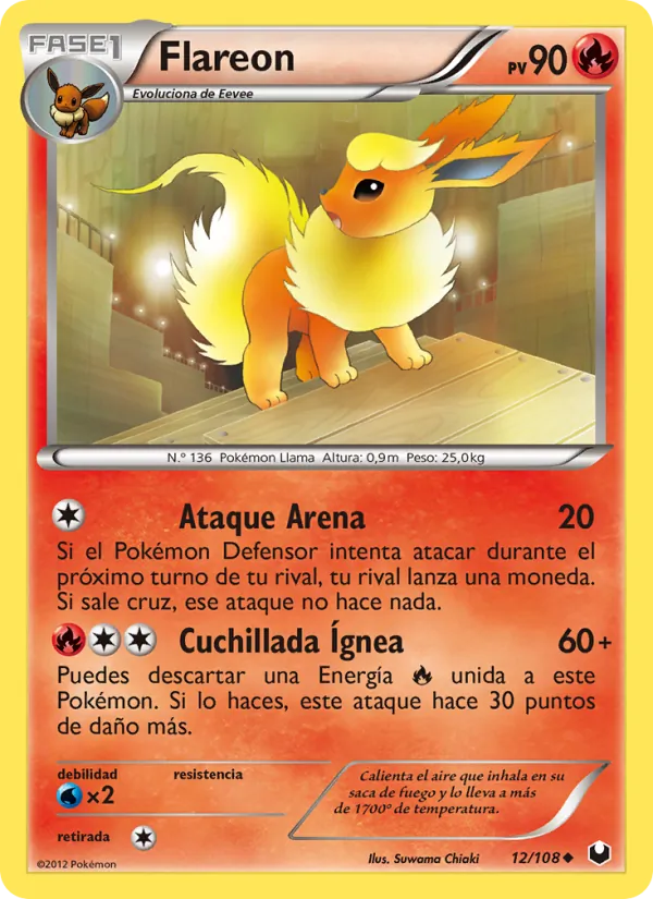 Carta Flareon de la expansión Oscuros Exploradores, número 12/108
