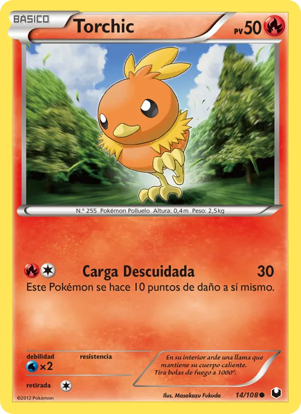 Carta Torchic de la expansión Oscuros Exploradores, número 14/108