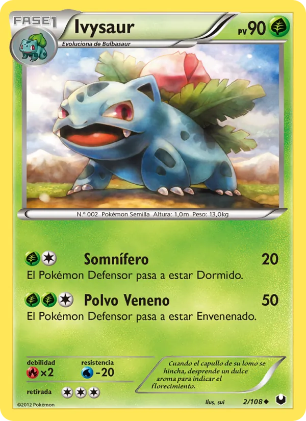 Carta Ivysaur de la expansión Oscuros Exploradores, número 2/108