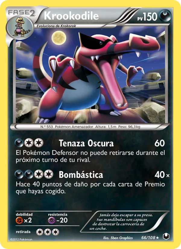 Carta Krookodile de la expansión Oscuros Exploradores, número 66/108