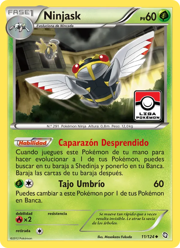 Carta Ninjask de la expansión Dragones Majestuosos, número 11/124
