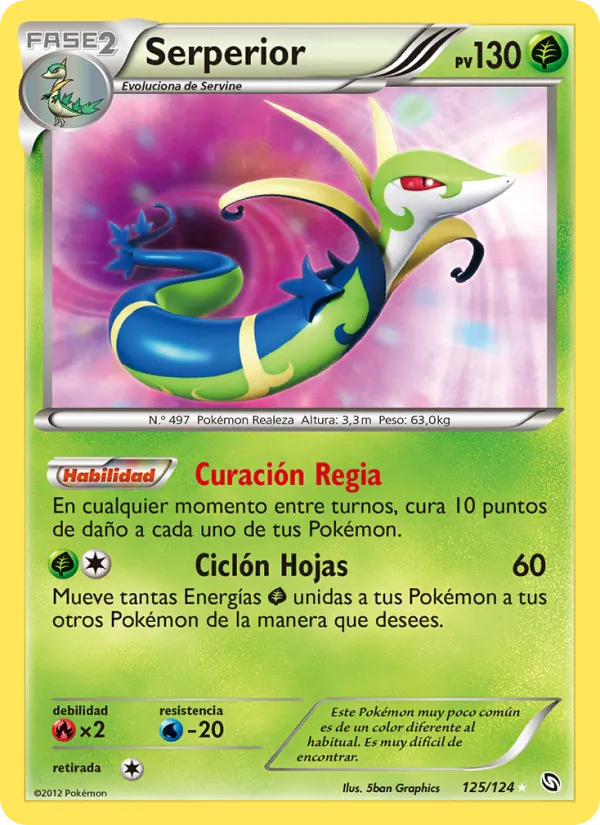 Carta Serperior de la expansión Dragones Majestuosos, número 125/124