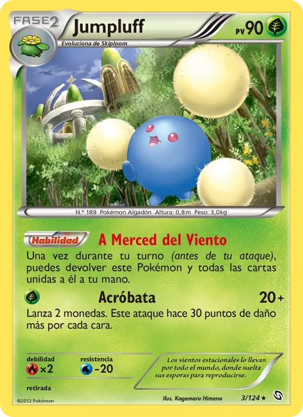 Carta Jumpluff de la expansión Dragones Majestuosos, número 3/124