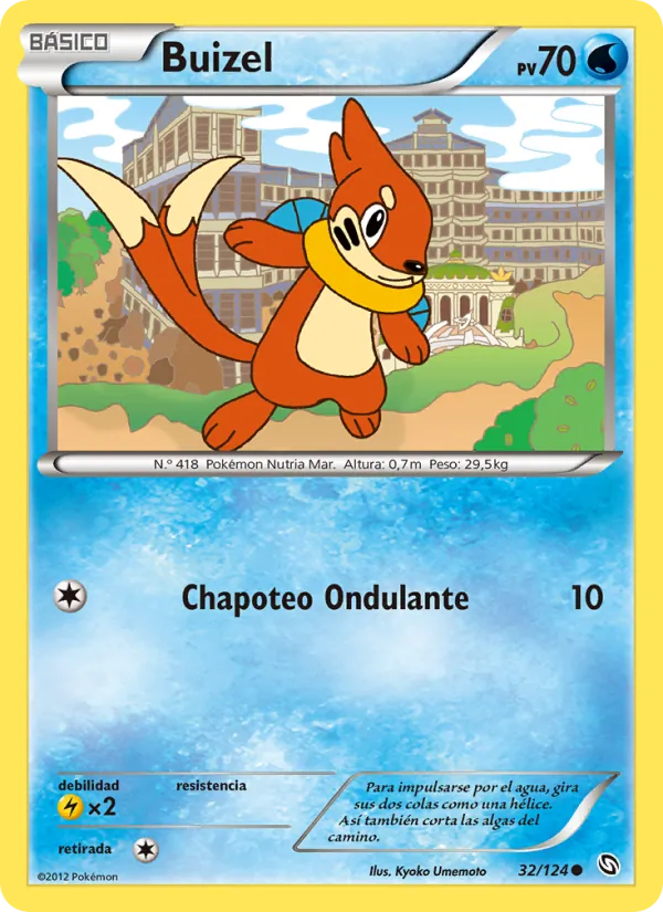 Carta Buizel de la expansión Dragones Majestuosos, número 32/124