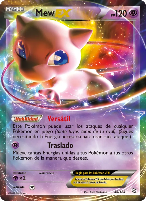 Carta Mew-EX de la expansión Dragones Majestuosos, número 46/124