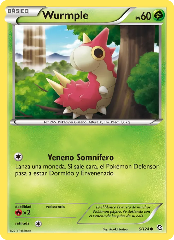 Carta Wurmple de la expansión Dragones Majestuosos, número 6/124