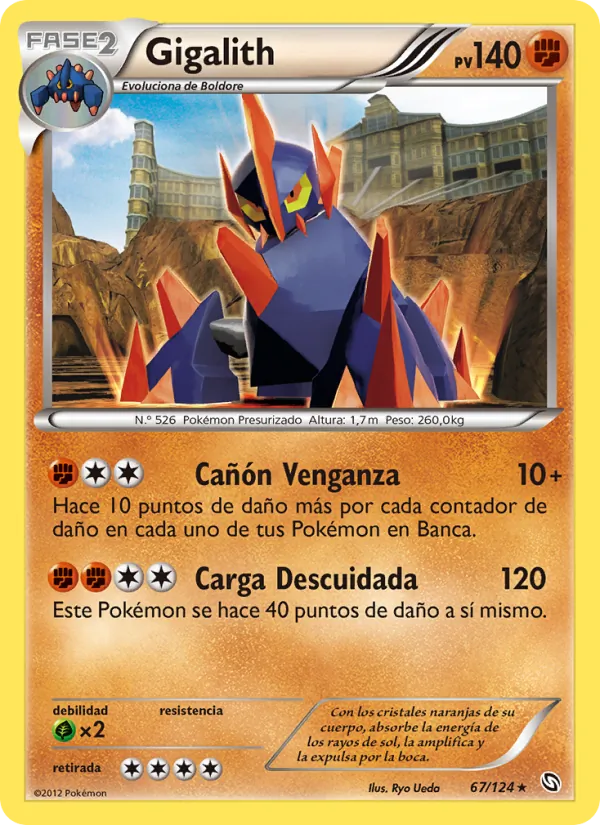 Carta Gigalith de la expansión Dragones Majestuosos, número 67/124