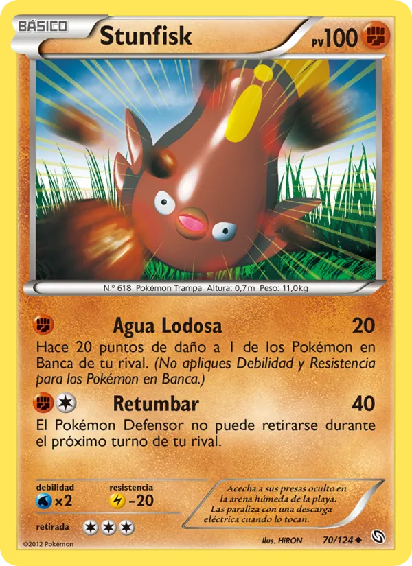 Carta Stunfisk de la expansión Dragones Majestuosos, número 70/124