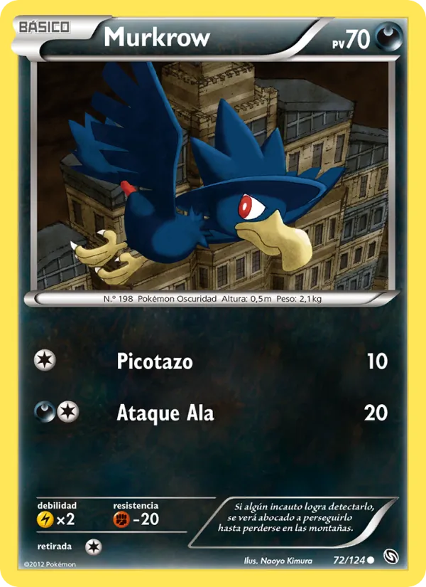 Carta Murkrow de la expansión Dragones Majestuosos, número 72/124