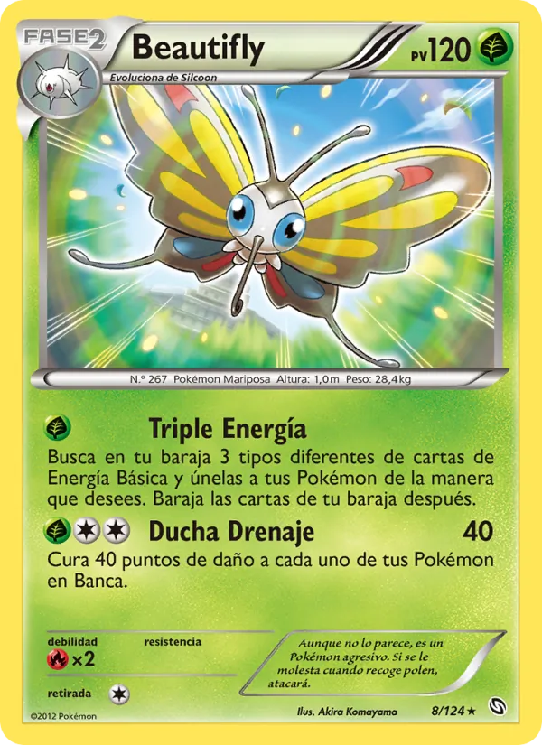 Carta Beautifly de la expansión Dragones Majestuosos, número 8/124