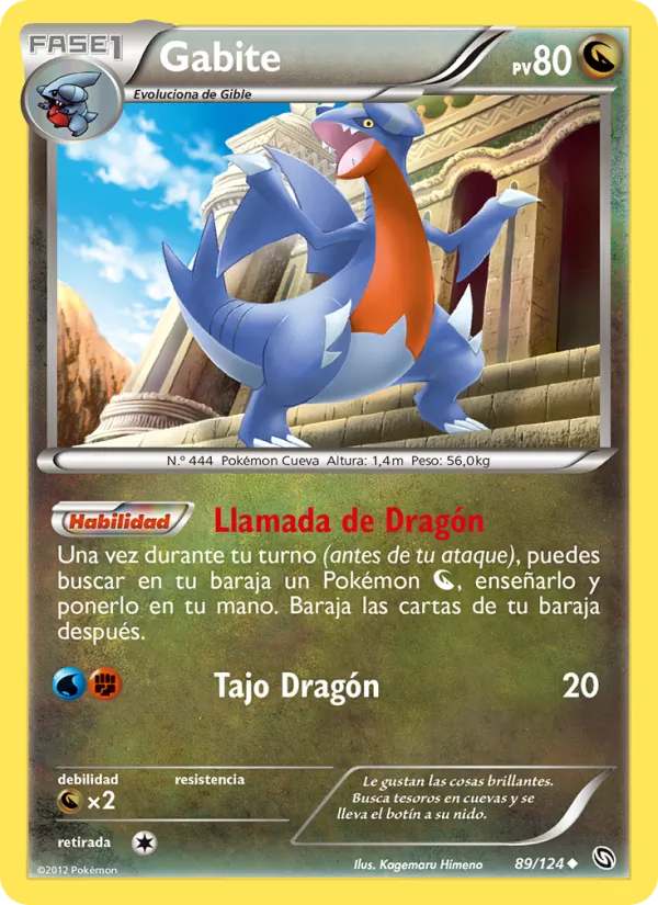 Carta Gabite de la expansión Dragones Majestuosos, número 89/124