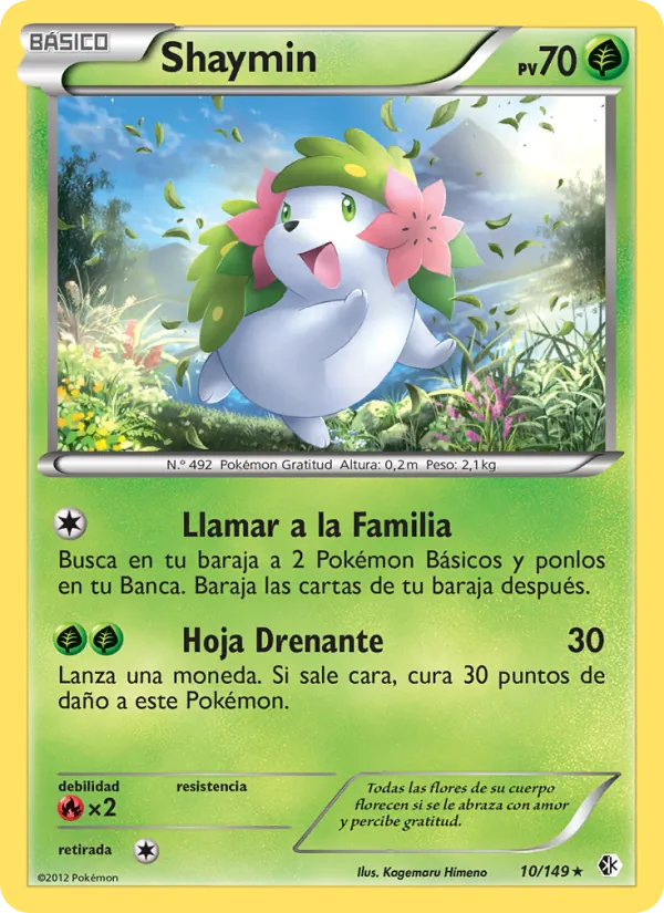 Carta Shaymin de la expansión Fronteras Cruzadas, número 10/149