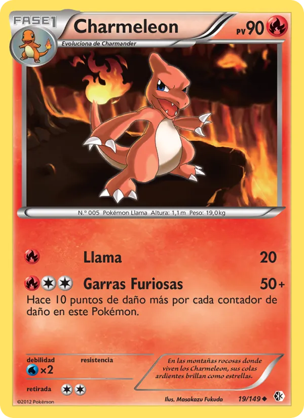 Carta Charmeleon de la expansión Fronteras Cruzadas, número 19/149