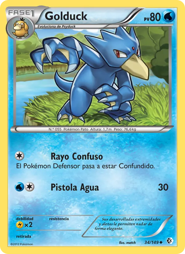 Carta Golduck de la expansión Fronteras Cruzadas, número 34/149