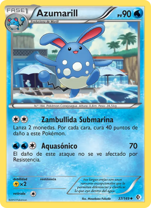 Carta Azumarill de la expansión Fronteras Cruzadas, número 37/149