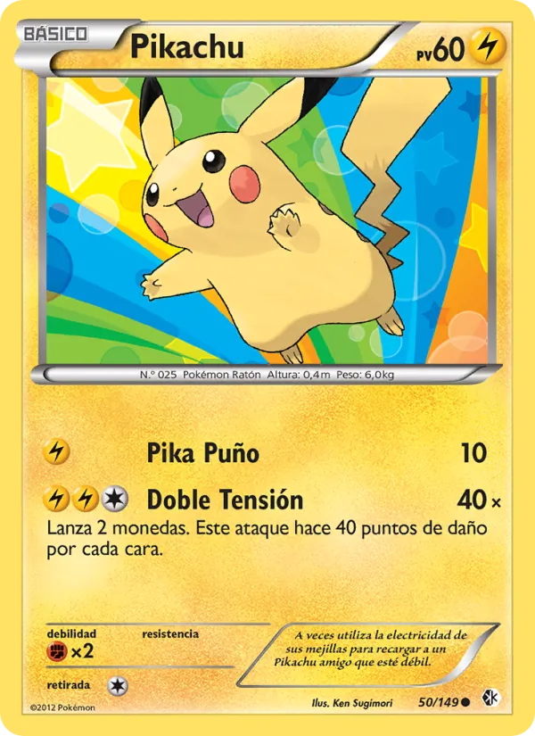 Carta Pikachu de la expansión Fronteras Cruzadas, número 50/149