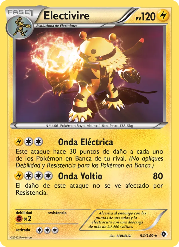 Carta Electivire de la expansión Fronteras Cruzadas, número 54/149