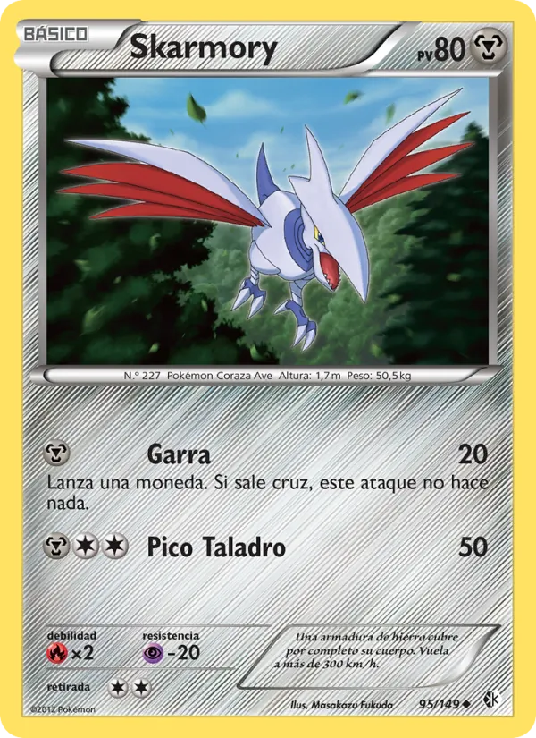 Carta Skarmory de la expansión Fronteras Cruzadas, número 95/149