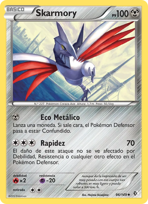 Carta Skarmory de la expansión Fronteras Cruzadas, número 96/149