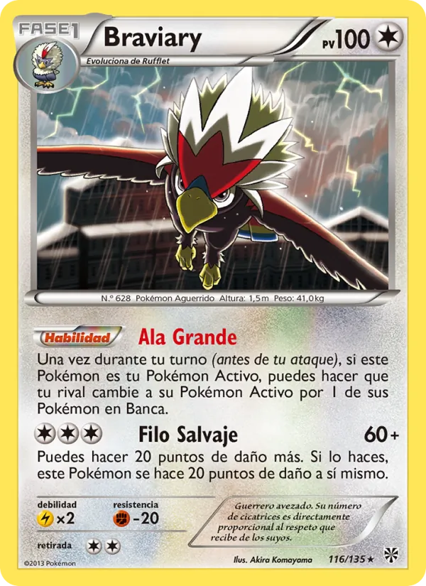 Carta Braviary de la expansión Tormenta Plasma, número 116/135