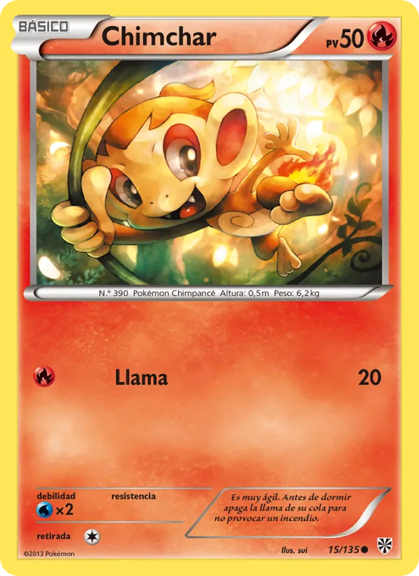 Carta Chimchar de la expansión Tormenta Plasma, número 15/135