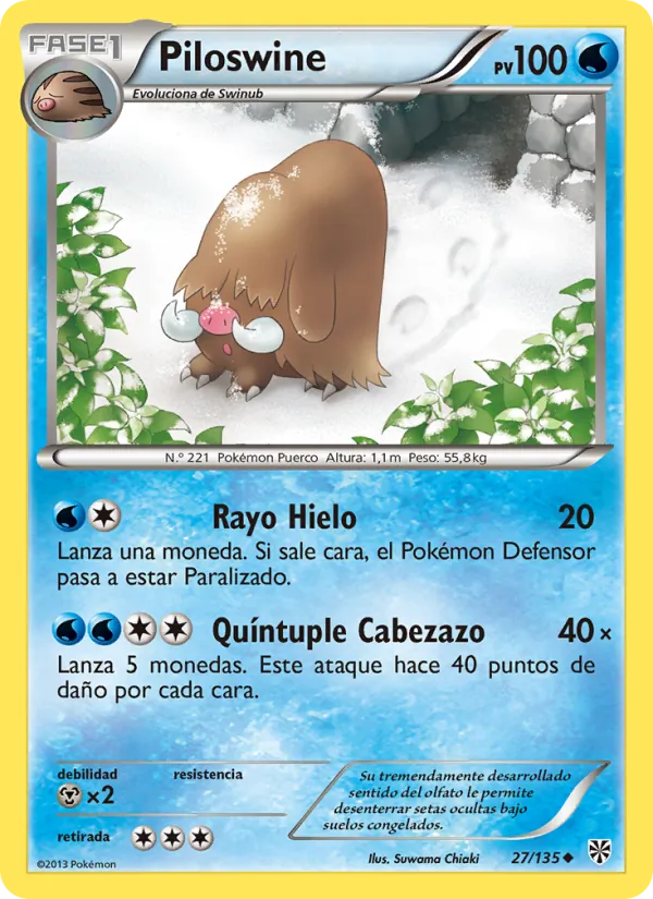 Carta Piloswine de la expansión Tormenta Plasma, número 27/135