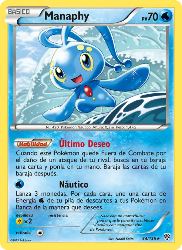 Carta Manaphy de la expansión Tormenta Plasma, número 34/135