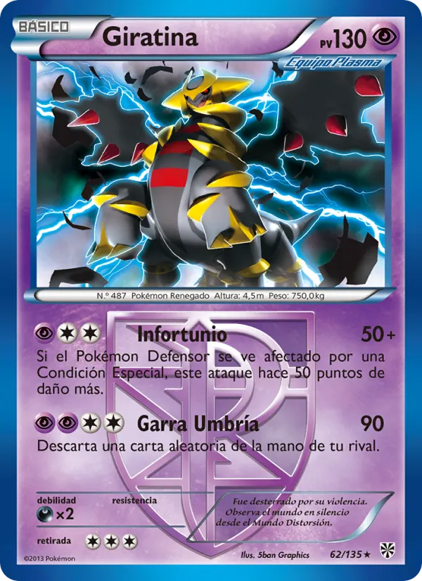 Carta Giratina de la expansión Tormenta Plasma, número 62/135