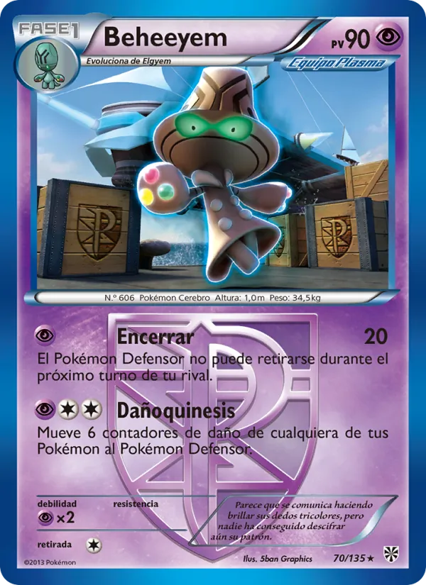 Carta Beheeyem de la expansión Tormenta Plasma, número 70/135