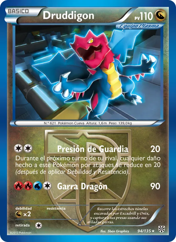 Carta Druddigon de la expansión Tormenta Plasma, número 94/135