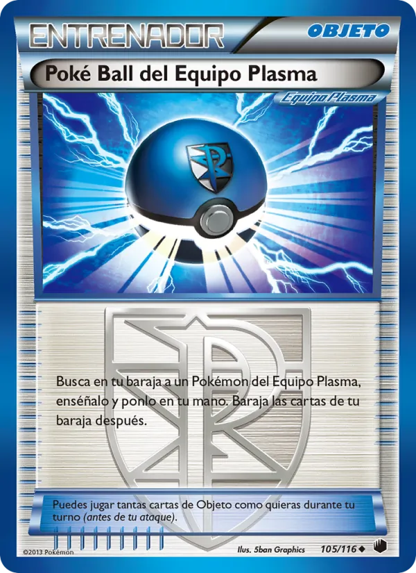 Carta Poké Ball del Equipo Plasma de la expansión Glaciación Plasma, número 105/116