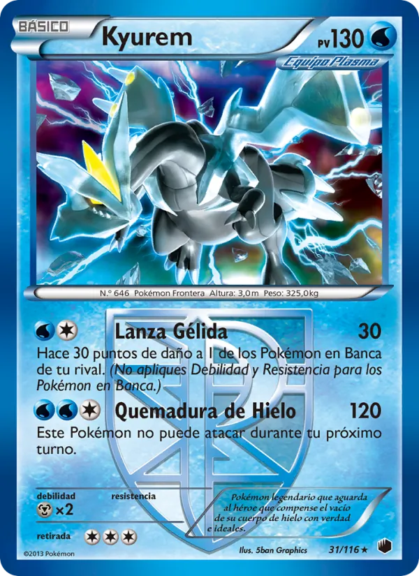Carta Kyurem de la expansión Glaciación Plasma, número 31/116