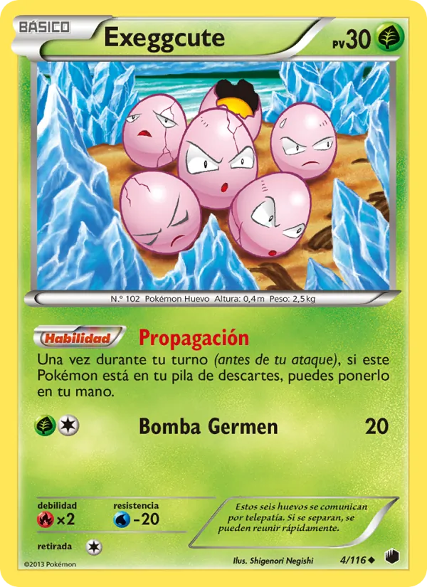 Carta Exeggcute de la expansión Glaciación Plasma, número 4/116