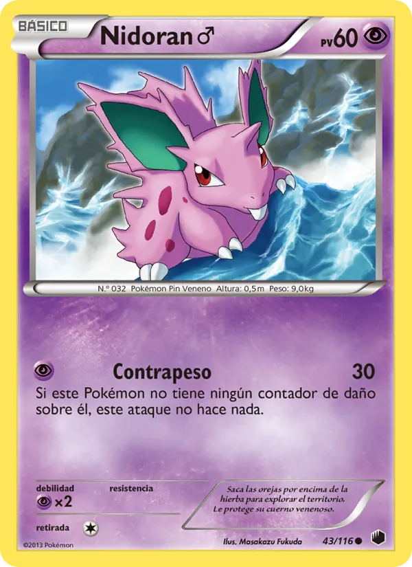 Carta Nidoran♂ de la expansión Glaciación Plasma, número 43/116