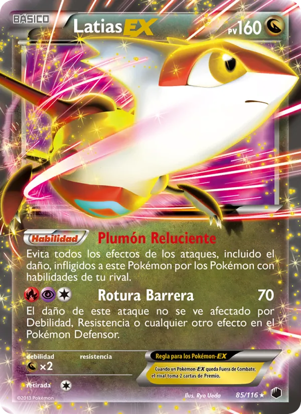 Carta Latias-EX de la expansión Glaciación Plasma, número 85/116