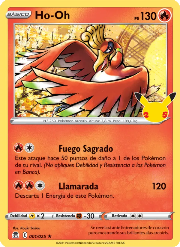 Carta Ho-Oh de la expansión Celebraciones, número 1/25
