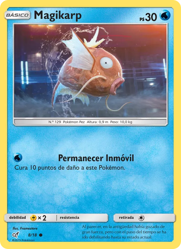 Carta Magikarp de la expansión Detective Pikachu, número 8/18