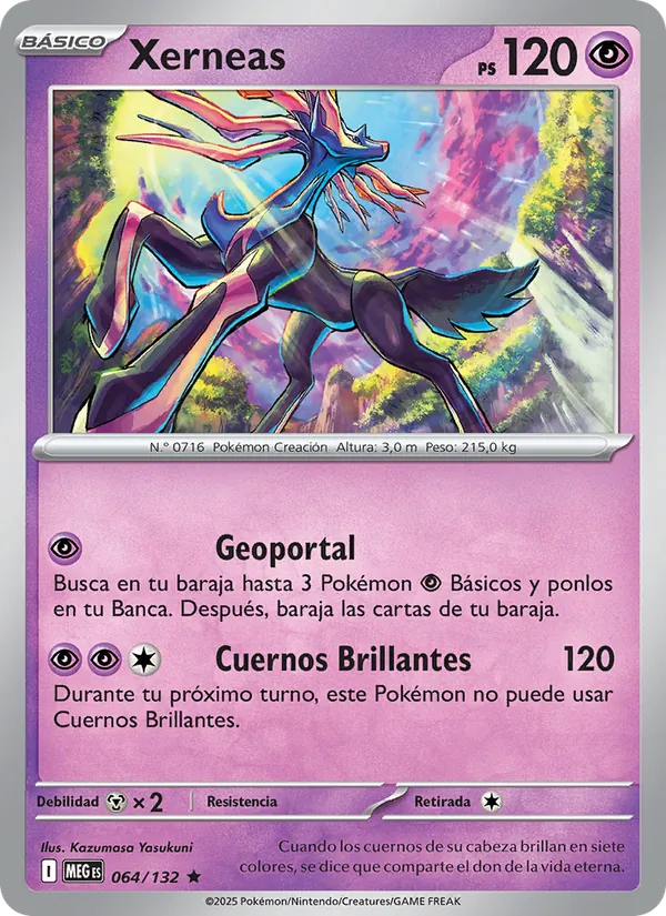 Carta Xerneas de la expansión Megaevolución, número 064/132