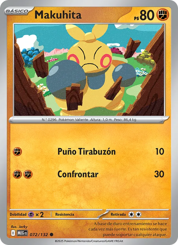 Carta Makuhita de la expansión Megaevolución, número 072/132