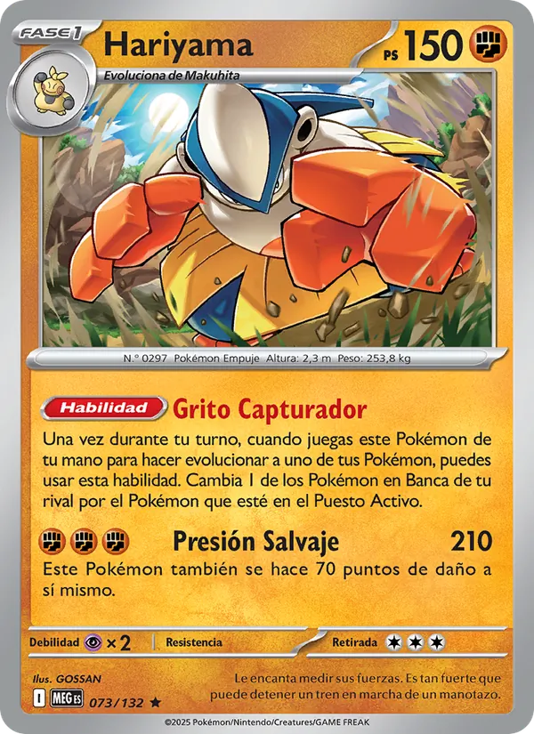 Carta Hariyama de la expansión Megaevolución, número 073/132