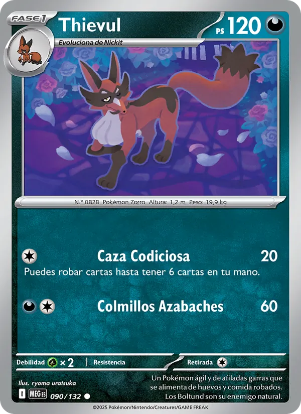 Carta Thievul de la expansión Megaevolución, número 090/132