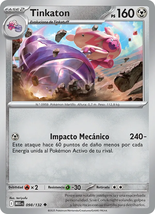 Carta Tinkaton de la expansión Megaevolución, número 098/132