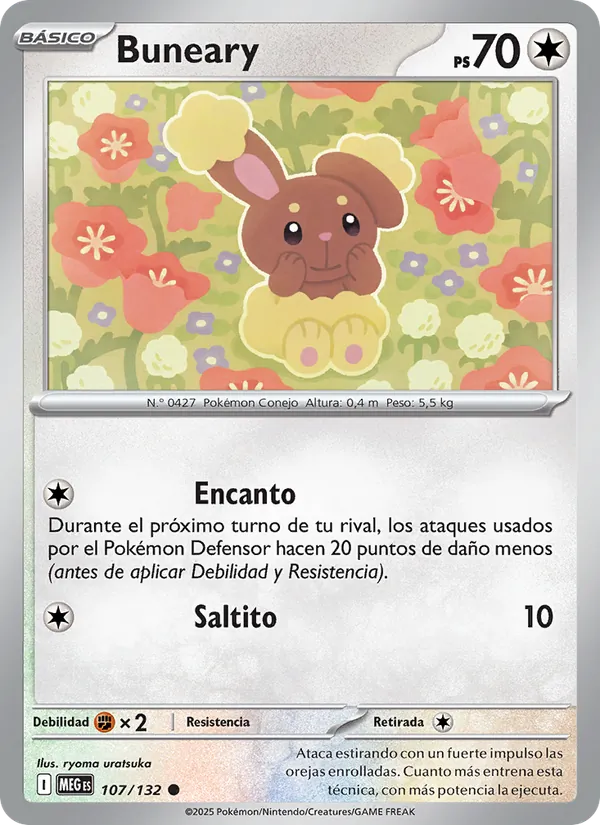 Carta Buneary de la expansión Megaevolución, número 107/132