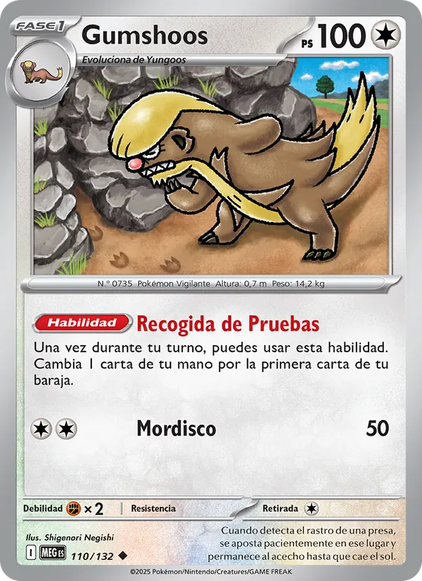 Carta Gumshoos de la expansión Megaevolución, número 110/132