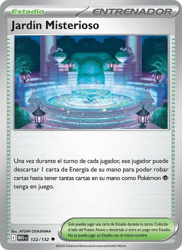 Carta Jardín Misterioso de la expansión Megaevolución, número 122/132