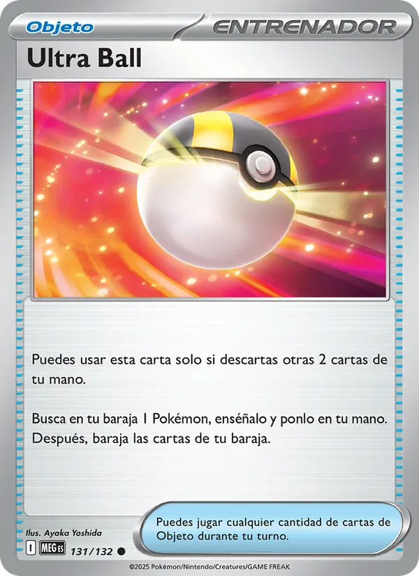 Carta Ultra Ball de la expansión Megaevolución, número 131/132