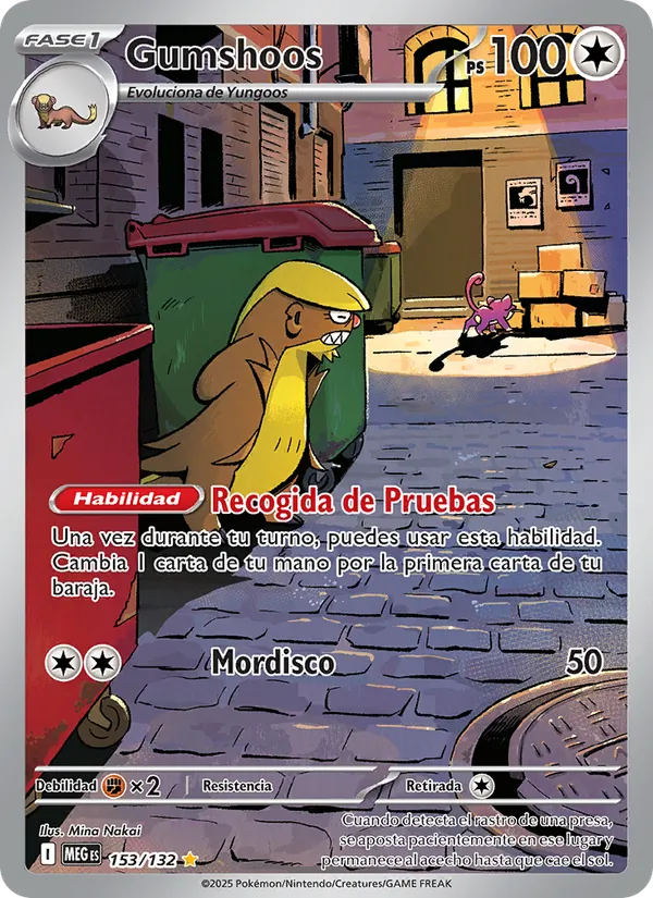 Carta Gumshoos de la expansión Megaevolución, número 153/132
