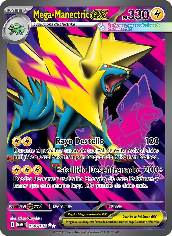 Carta Mega-Manectric ex de la expansión Megaevolución, número 158/132