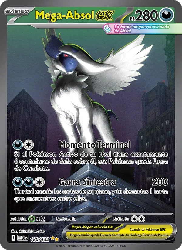 Carta Mega-Absol ex de la expansión Megaevolución, número 180/132