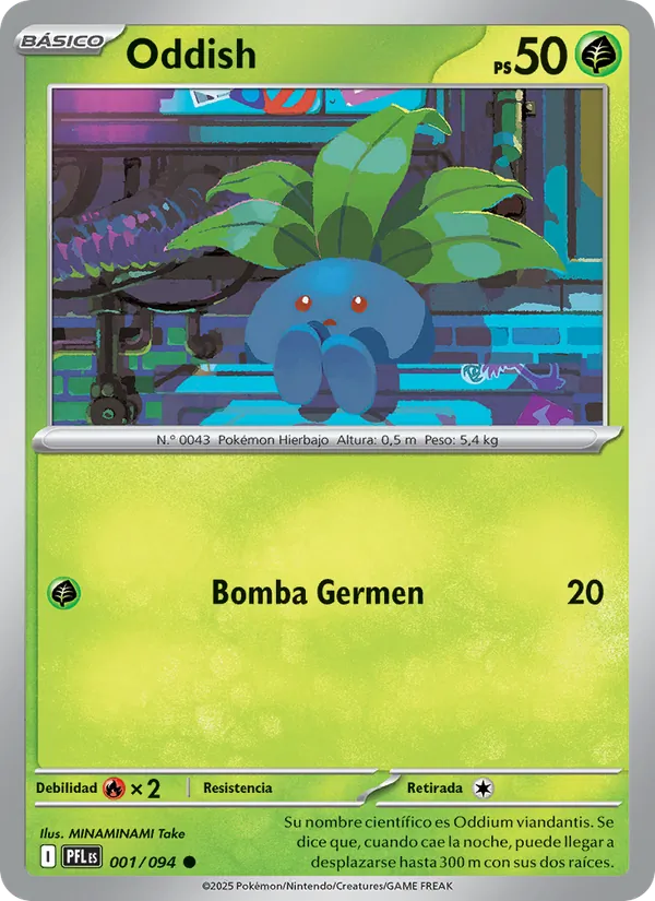Carta Oddish de la expansión Fuegos Fantasmales, número 001/94